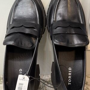 Torrid Black Platform Slip-On Loafers